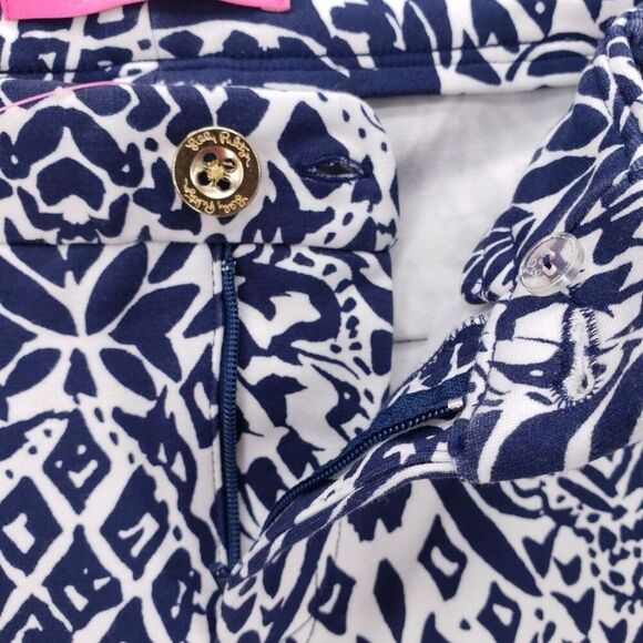 Lilly Pulitzer Kelly Knit‎ Skinny Ankle Pants High Tide Navy White Womens Size 4 - Picture 8 of 9
